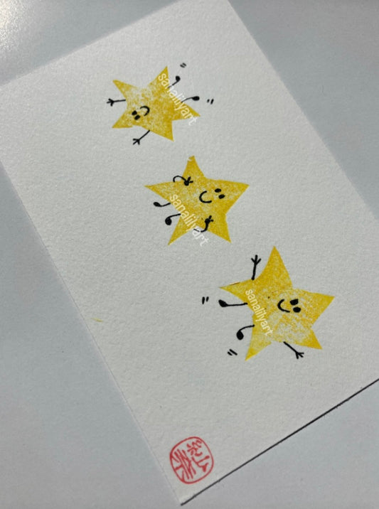 3 Happy Stars Print